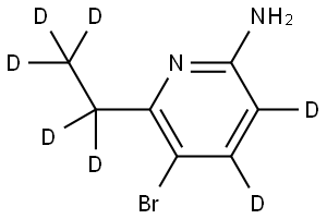 5-bromo-6-(ethyl-d5)pyridin-3,4-d2-2-amine Struktur