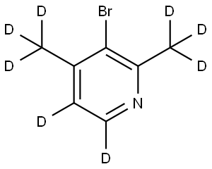 3-bromo-2,4-bis(methyl-d3)pyridine-5,6-d2 Struktur