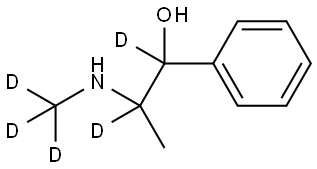 2-((methyl-d3)amino)-1-phenylpropan-1,2-d2-1-ol Struktur