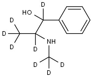 2-((methyl-d3)amino)-1-phenylpropan-1,2,3,3,3-d5-1-ol Struktur