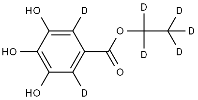 ethyl-d5 3,4,5-trihydroxybenzoate-2,6-d2 Struktur