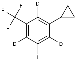 1-cyclopropyl-3-iodo-5-(trifluoromethyl)benzene-2,4,6-d3 Struktur