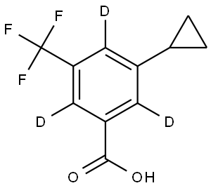 3-cyclopropyl-5-(trifluoromethyl)benzoic-2,4,6-d3 acid Struktur