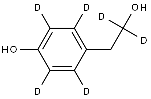 4-(2-hydroxyethyl-2,2-d2)phen-2,3,5,6-d4-ol Struktur