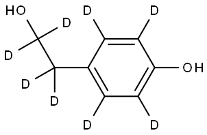 4-(2-hydroxyethyl-1,1,2,2-d4)phen-2,3,5,6-d4-ol Struktur