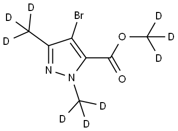 methyl-d3 4-bromo-1,3-bis(methyl-d3)-1H-pyrazole-5-carboxylate Struktur