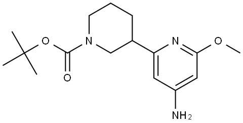 tert-butyl 3-(4-amino-6-methoxypyridin-2-yl)piperidine-1-carboxylate Struktur