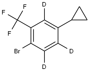 1-bromo-4-cyclopropyl-2-(trifluoromethyl)benzene-3,5,6-d3 Struktur