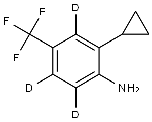 2-cyclopropyl-4-(trifluoromethyl)benzen-3,5,6-d3-amine Struktur