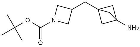 1-Azetidinecarboxylic acid, 3-[(3-aminobicyclo[1.1.1]pent-1-yl)methyl]-, 1,1-dimethylethyl ester Struktur