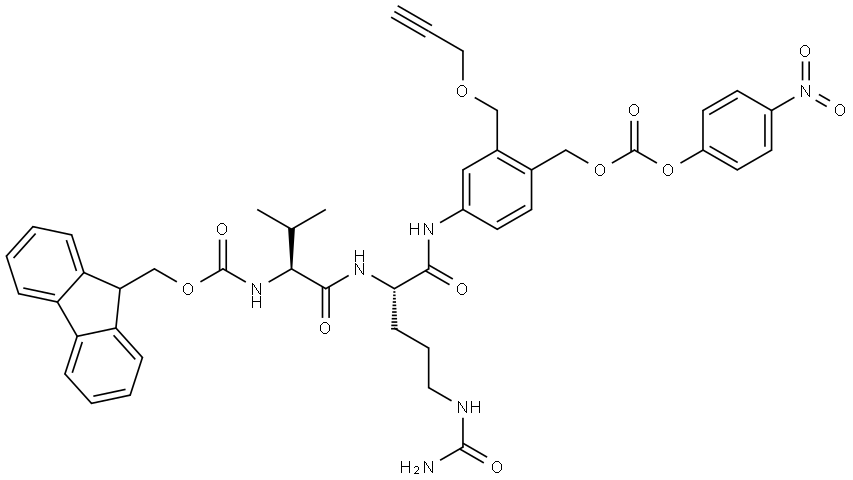 Fmoc-Val-Cit-Propargoxy methyl-PAB-PNP Struktur