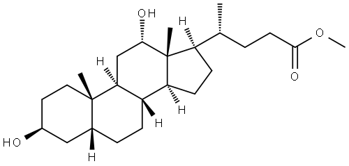 methyl (4R)-4-((3S,5R,8R,10S,12S,13R,14S,17R)-3,12-dihydroxy-10,13-dimethylhexadecahydro-1H-cyclopenta[a]phenanthren-17-yl)pentanoate Struktur