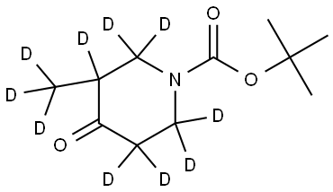 tert-butyl 3-(methyl-d3)-4-oxopiperidine-1-carboxylate-2,2,3,5,5,6,6-d7 Struktur