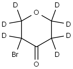 3-bromotetrahydro-4H-pyran-4-one-2,2,3,5,5,6,6-d7 Struktur