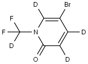 5-bromo-1-(difluoromethyl-d)pyridin-2(1H)-one-3,4,6-d3 Struktur