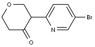 3-(5-bromopyridin-2-yl)tetrahydro-4H-pyran-4-one Struktur