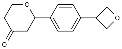 2-(4-(oxetan-3-yl)phenyl)tetrahydro-4H-pyran-4-one Struktur