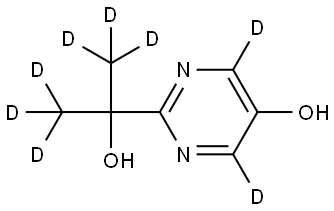 2-(2-hydroxypropan-2-yl-1,1,1,3,3,3-d6)pyrimidin-4,6-d2-5-ol Struktur