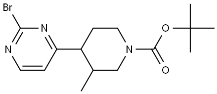 tert-butyl 4-(2-bromopyrimidin-4-yl)-3-methylpiperidine-1-carboxylate Struktur