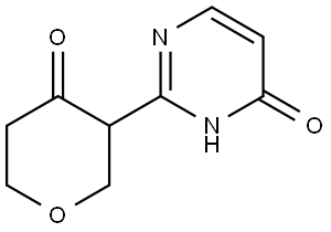 3-(4-hydroxypyrimidin-2-yl)tetrahydro-4H-pyran-4-one Struktur