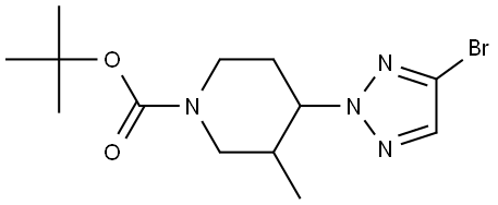 tert-butyl 4-(4-bromo-2H-1,2,3-triazol-2-yl)-3-methylpiperidine-1-carboxylate Struktur