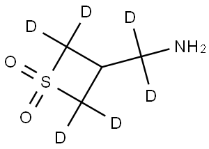 3-(aminomethyl-d2)thietane 1,1-dioxide-2,2,4,4-d4 Struktur