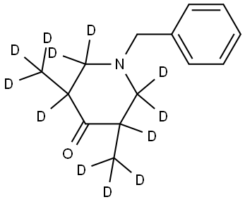 1-benzyl-3,5-bis(methyl-d3)piperidin-4-one-2,2,3,5,6,6-d6 Struktur