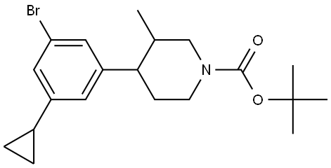 tert-butyl 4-(3-bromo-5-cyclopropylphenyl)-3-methylpiperidine-1-carboxylate Struktur