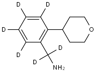 (2-(tetrahydro-2H-pyran-4-yl)phenyl-3,4,5,6-d4)methan-d2-amine Struktur