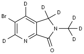 3-bromo-6-(methyl-d3)-5,6-dihydro-7H-pyrrolo[3,4-b]pyridin-7-one-2,4,5,5-d4 Struktur