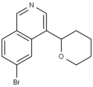 6-bromo-4-(tetrahydro-2H-pyran-2-yl)isoquinoline Struktur