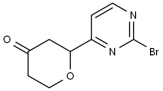 2-(2-bromopyrimidin-4-yl)tetrahydro-4H-pyran-4-one Struktur