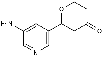 2-(5-aminopyridin-3-yl)tetrahydro-4H-pyran-4-one Struktur