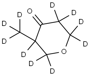 3-(methyl-d3)tetrahydro-4H-pyran-4-one-2,2,3,5,5,6,6-d7 Struktur