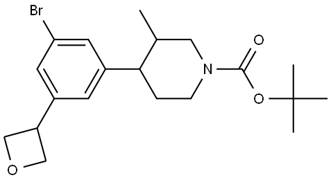 tert-butyl 4-(3-bromo-5-(oxetan-3-yl)phenyl)-3-methylpiperidine-1-carboxylate Struktur