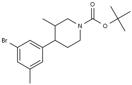 tert-butyl 4-(3-bromo-5-methylphenyl)-3-methylpiperidine-1-carboxylate Struktur