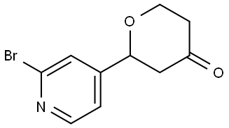 2-(2-bromopyridin-4-yl)tetrahydro-4H-pyran-4-one Struktur