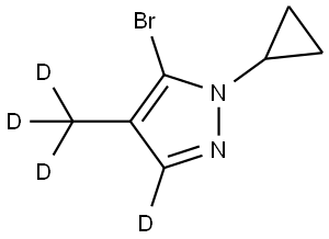 5-bromo-1-cyclopropyl-4-(methyl-d3)-1H-pyrazole-3-d Struktur