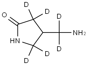 4-(aminomethyl-d2)pyrrolidin-2-one-3,3,5,5-d4 Struktur