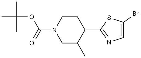 tert-butyl 4-(5-bromothiazol-2-yl)-3-methylpiperidine-1-carboxylate Struktur