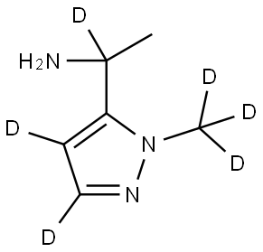 1-(1-(methyl-d3)-1H-pyrazol-5-yl-3,4-d2)ethan-1-d-1-amine Struktur