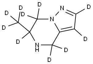 6-(methyl-d3)-4,5,6,7-tetrahydropyrazolo[1,5-a]pyrazine-2,3,4,4,6,7,7-d7 Struktur