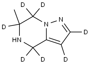 6-methyl-4,5,6,7-tetrahydropyrazolo[1,5-a]pyrazine-2,3,4,4,6,7,7-d7 Struktur