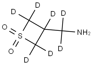 3-(aminomethyl-d2)thietane 1,1-dioxide-2,2,3,4,4-d5 Struktur