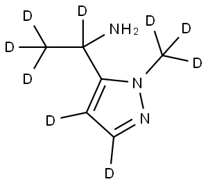 1-(1-(methyl-d3)-1H-pyrazol-5-yl-3,4-d2)ethan-1,2,2,2-d4-1-amine Struktur