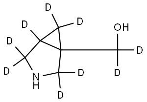 (3-azabicyclo[3.1.0]hexan-1-yl-2,2,4,4,5,6,6-d7)methan-d2-ol Struktur