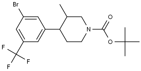 tert-butyl 4-(3-bromo-5-(trifluoromethyl)phenyl)-3-methylpiperidine-1-carboxylate Struktur