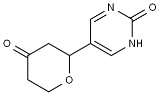 2-(2-hydroxypyrimidin-5-yl)tetrahydro-4H-pyran-4-one Struktur