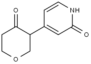 3-(2-hydroxypyridin-4-yl)tetrahydro-4H-pyran-4-one Struktur