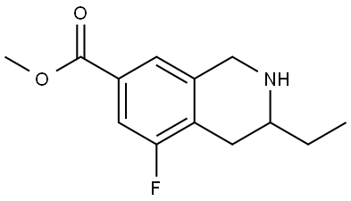 7-Isoquinolinecarboxylic acid, 3-ethyl-5-fluoro-1,2,3,4-tetrahydro-, methyl ester Struktur